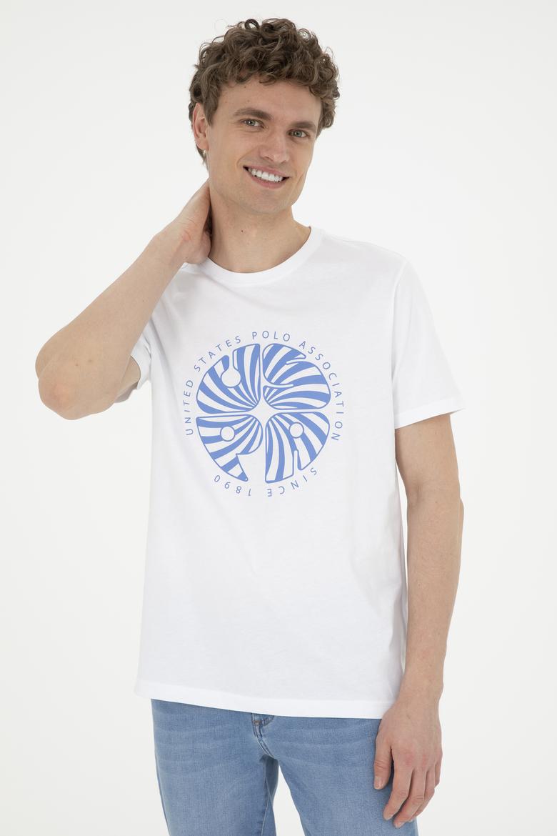 Erkek Regular Fit Bisiklet Yaka Beyaz Tişört - 50282009001