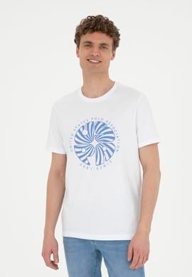 Erkek Regular Fit Bisiklet Yaka Beyaz Tişört - 50282009001