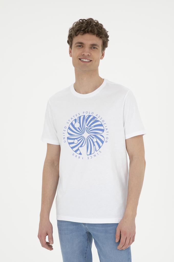 Erkek Regular Fit Bisiklet Yaka Beyaz Tişört