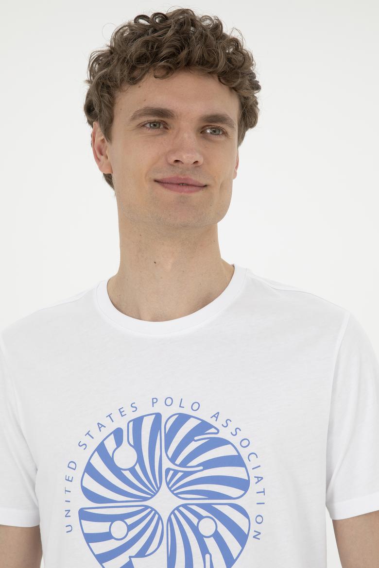 Erkek Regular Fit Bisiklet Yaka Beyaz Tişört - 50282009001