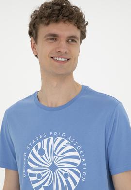 Erkek Regular Fit Bisiklet Yaka Koyu Mavi Tişört - 50282009021