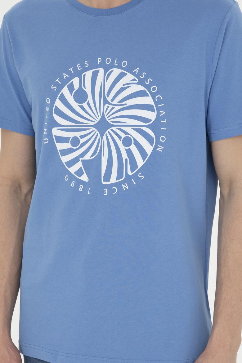 Erkek Regular Fit Bisiklet Yaka Koyu Mavi Tişört - 50282009021