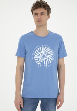 Erkek Regular Fit Bisiklet Yaka Koyu Mavi Tişört - 50282009021