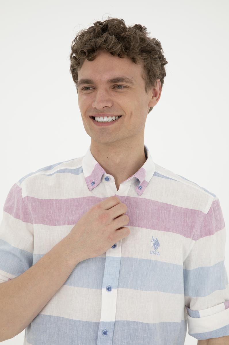 Erkek Saks Uzun Kollu Gömlek