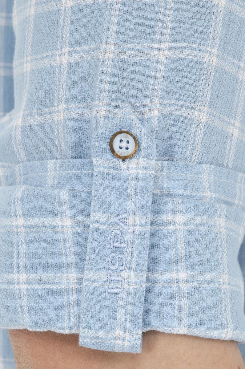 Erkek Kareli Açık Mavi Gömlek