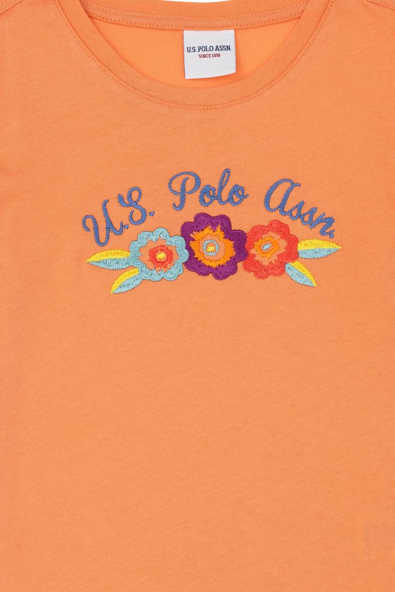 Kız Çocuk Somon Bisiklet YakaTişört - 50283375017