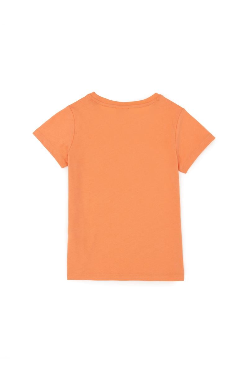 Kız Çocuk Somon Bisiklet YakaTişört