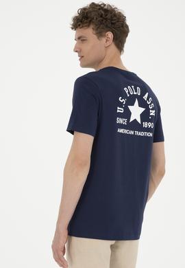 Erkek Regular Fit Bisiklet Yaka Lacivert Tişört - 50281077031