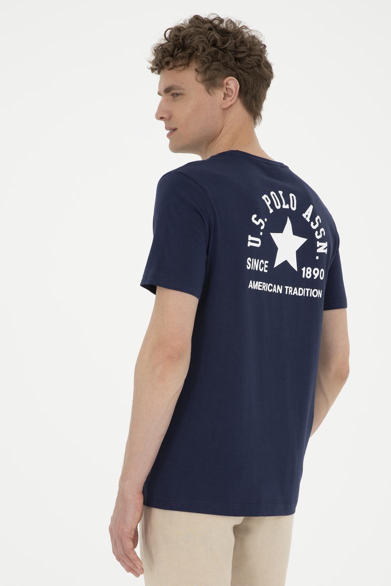 Erkek Regular Fit Bisiklet Yaka Lacivert Tişört - 50281077031