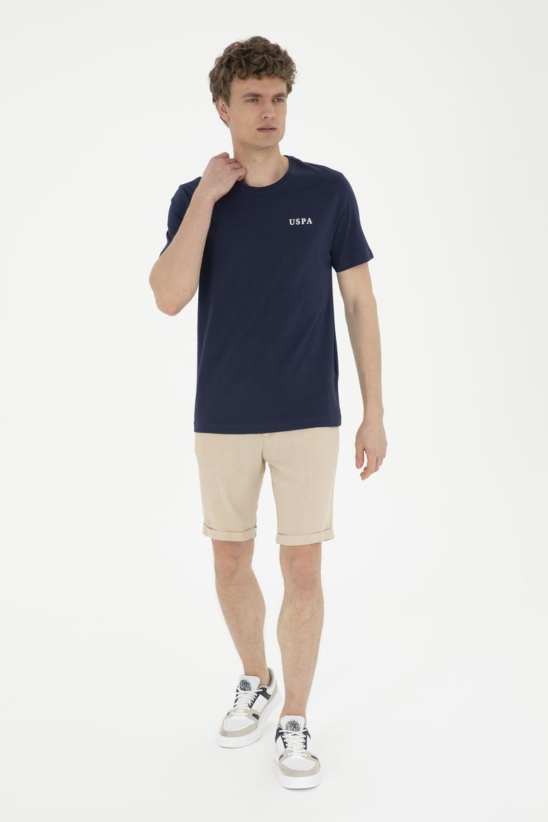 Erkek Regular Fit Bisiklet Yaka Lacivert Tişört - 50281077031