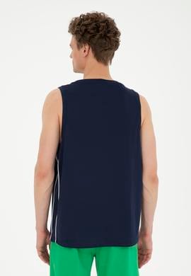 Erkek Regular Fit Bisiklet Yaka Lacivert Tişört - 50282483006