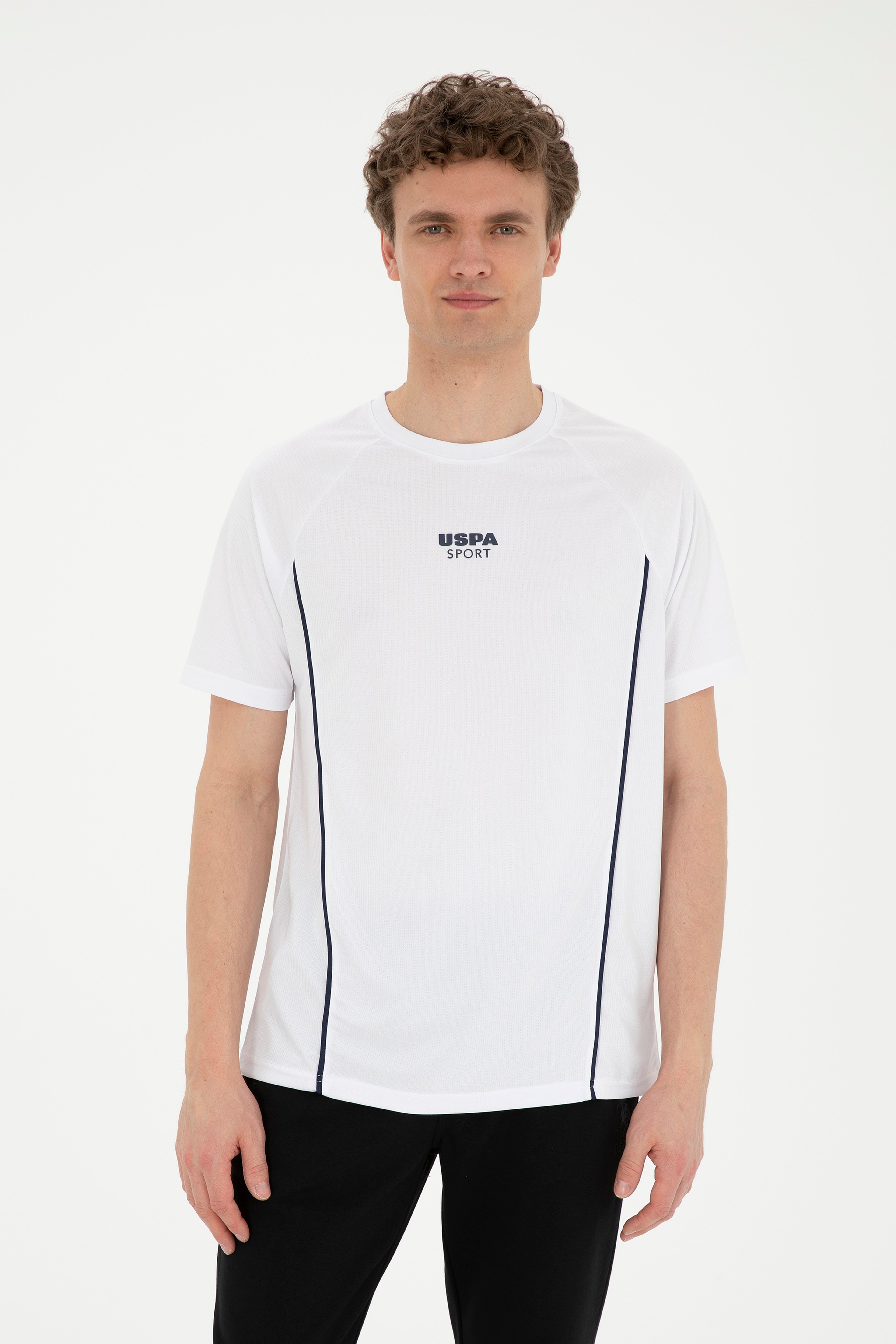 Erkek Regular Fit Bisiklet Yaka Beyaz Tişört - Image 1