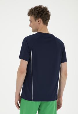 Erkek Regular Fit Bisiklet Yaka Lacivert Tişört - 50282489019