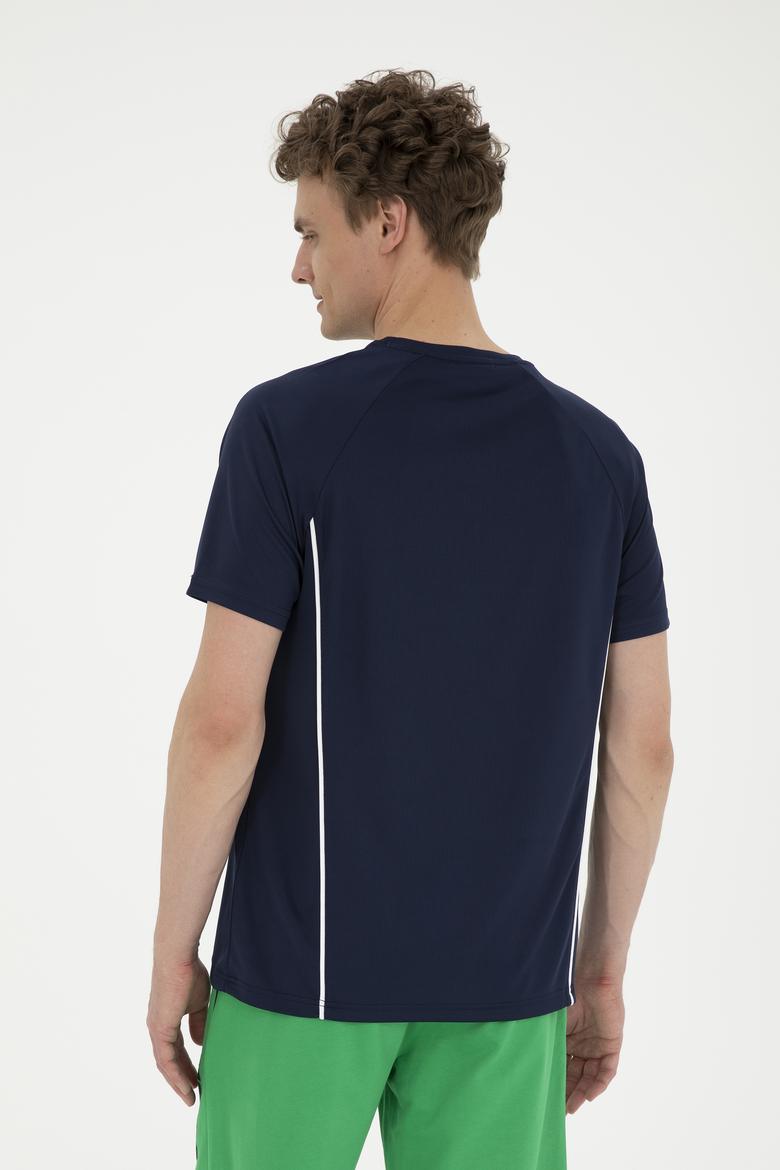 Erkek Regular Fit Bisiklet Yaka Lacivert Tişört - 50282489019