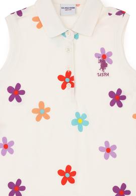 Kız Çocuk Ekru Polo Yaka Örme Elbise - 50283280011