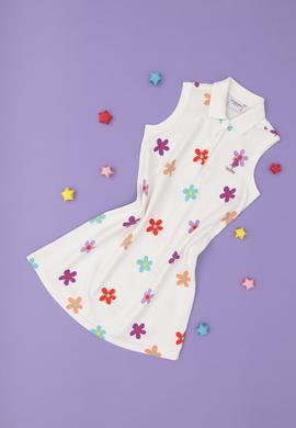 Kız Çocuk Ekru Polo Yaka Örme Elbise - 50283280011