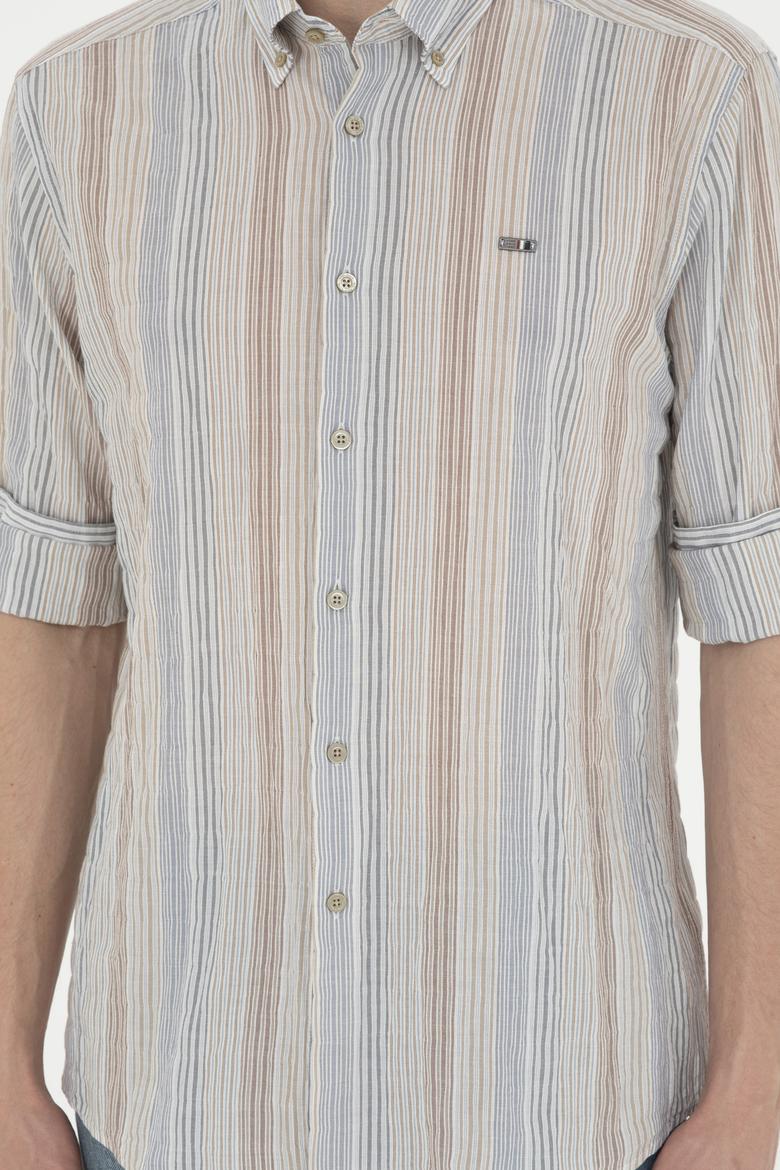 Erkek Saks Uzun Kollu Gömlek - 50283698007