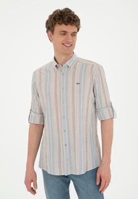 Erkek Saks Uzun Kollu Gömlek - 50283698007