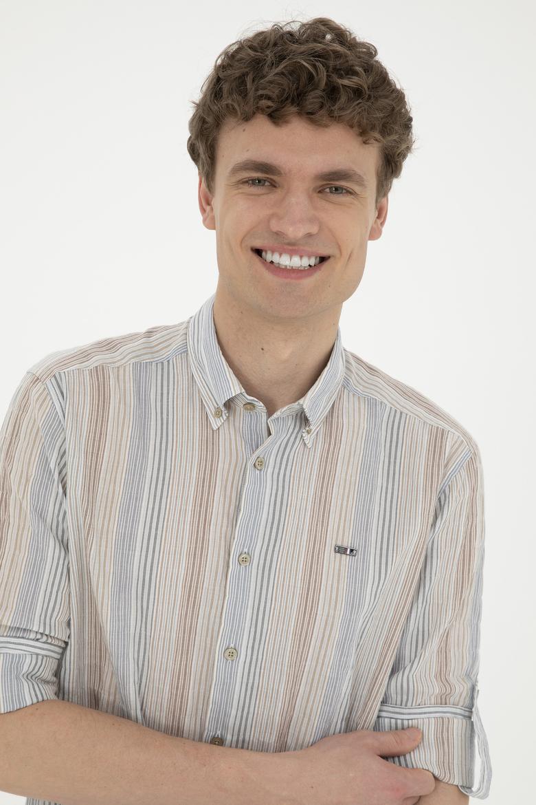 Erkek Saks Uzun Kollu Gömlek - 50283698007