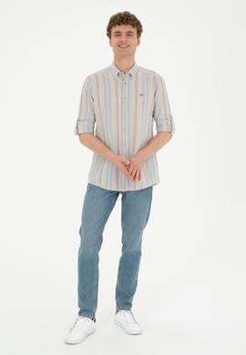 Erkek Saks Uzun Kollu Gömlek - 50283698007