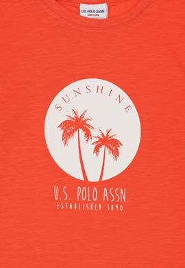 Erkek Çocuk Nar Çiçeği Bisiklet Yaka Tişört - 50281050049