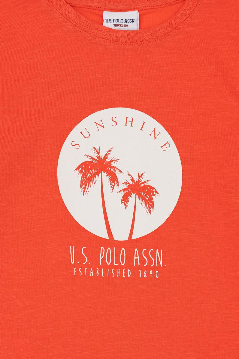 Erkek Çocuk Nar Çiçeği Bisiklet Yaka Tişört