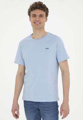 Erkek Açık Mavi Basic Tişört - 50284640069