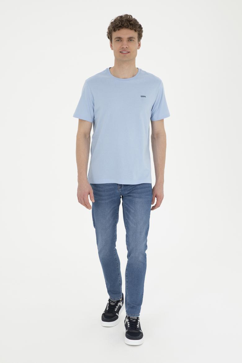 Erkek Açık Mavi Basic Tişört - 50284640069