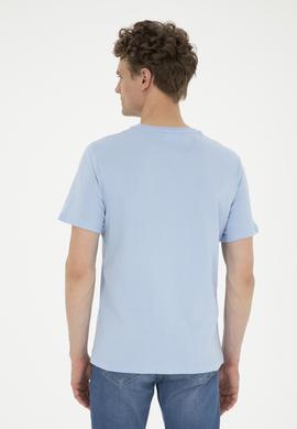 Erkek Açık Mavi Basic Tişört - 50284640069