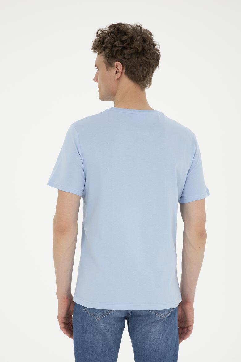 Erkek Açık Mavi Basic Tişört - 50284640069