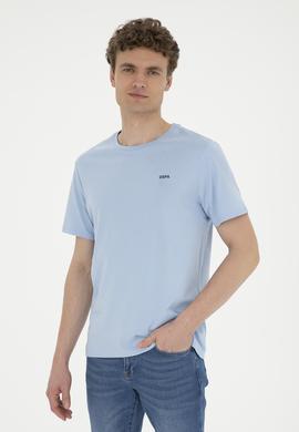 Erkek Açık Mavi Basic Tişört - 50284640069