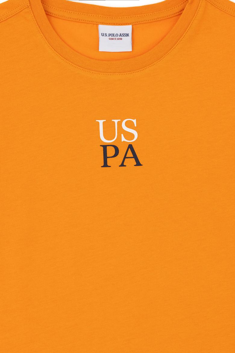 Erkek Çocuk Turuncu Oversize Bisiklet Yaka Tişört - 50289202160