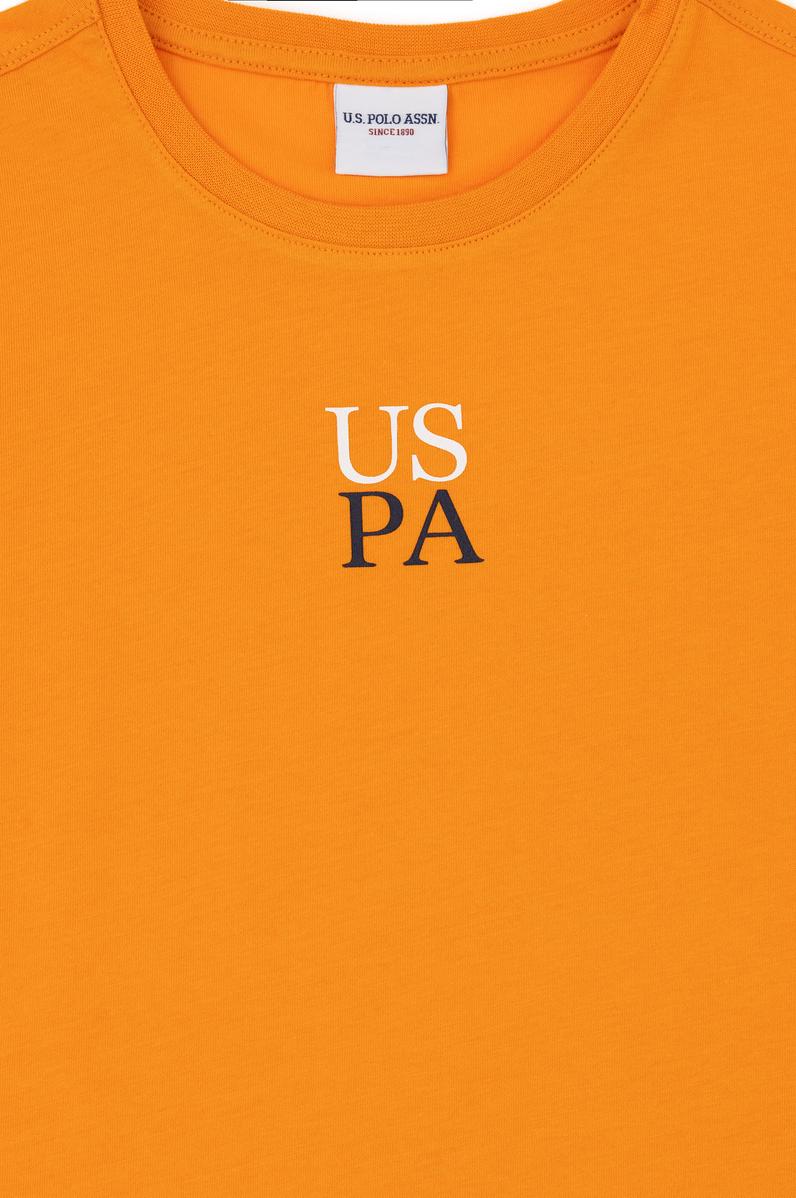 Erkek Çocuk Turuncu Oversize Bisiklet Yaka Tişört