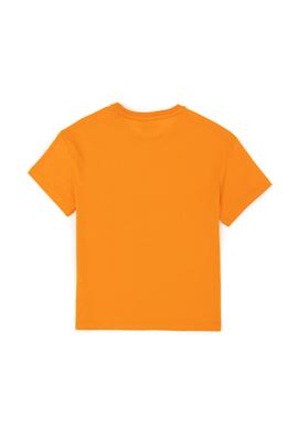 Erkek Çocuk Turuncu Oversize Bisiklet Yaka Tişört - 50289202160