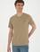 Erkek Regular Fit Bisiklet Yaka Haki Basic Tişört
