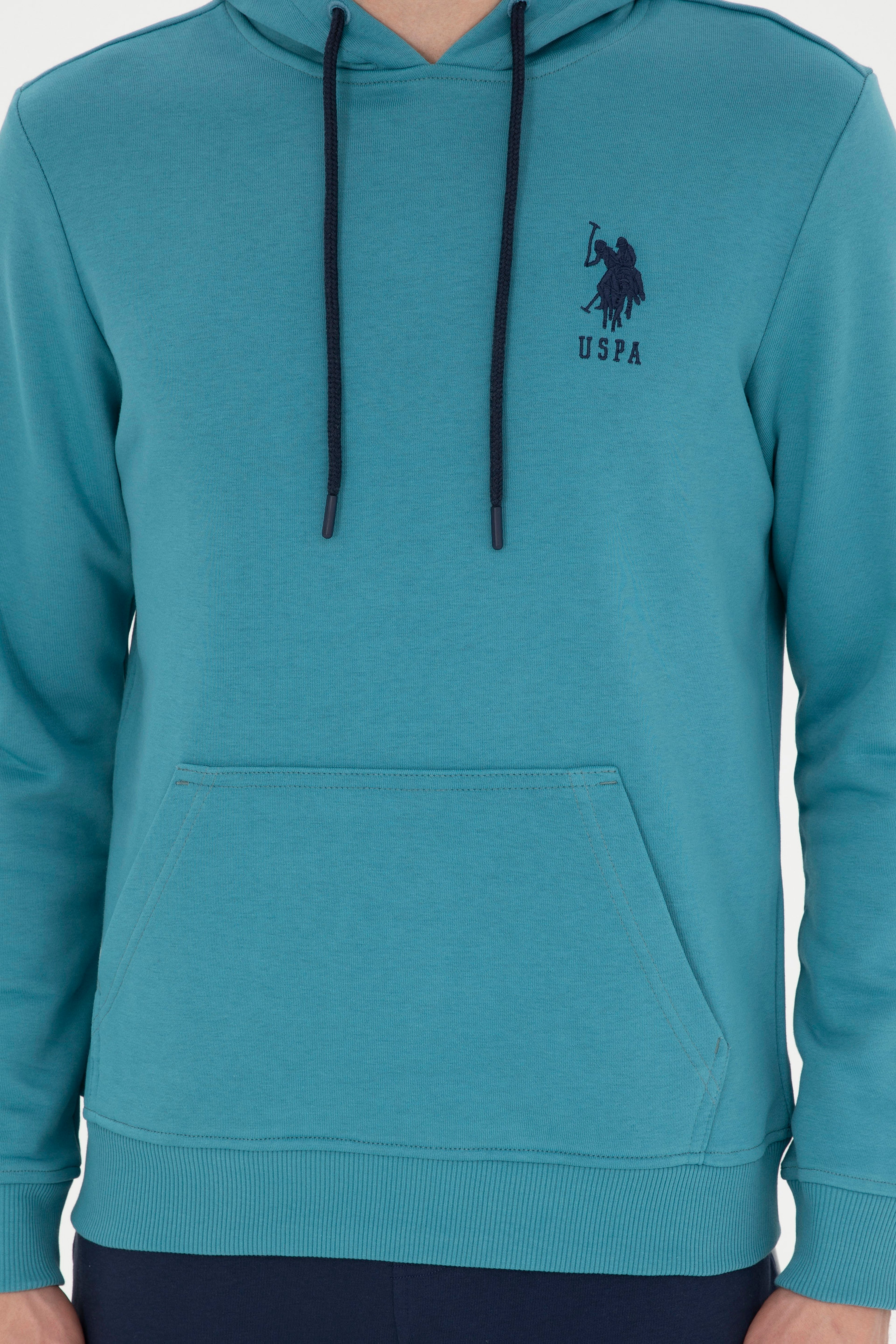 Erkek Petrol Basic Sweatshirt - Image 6