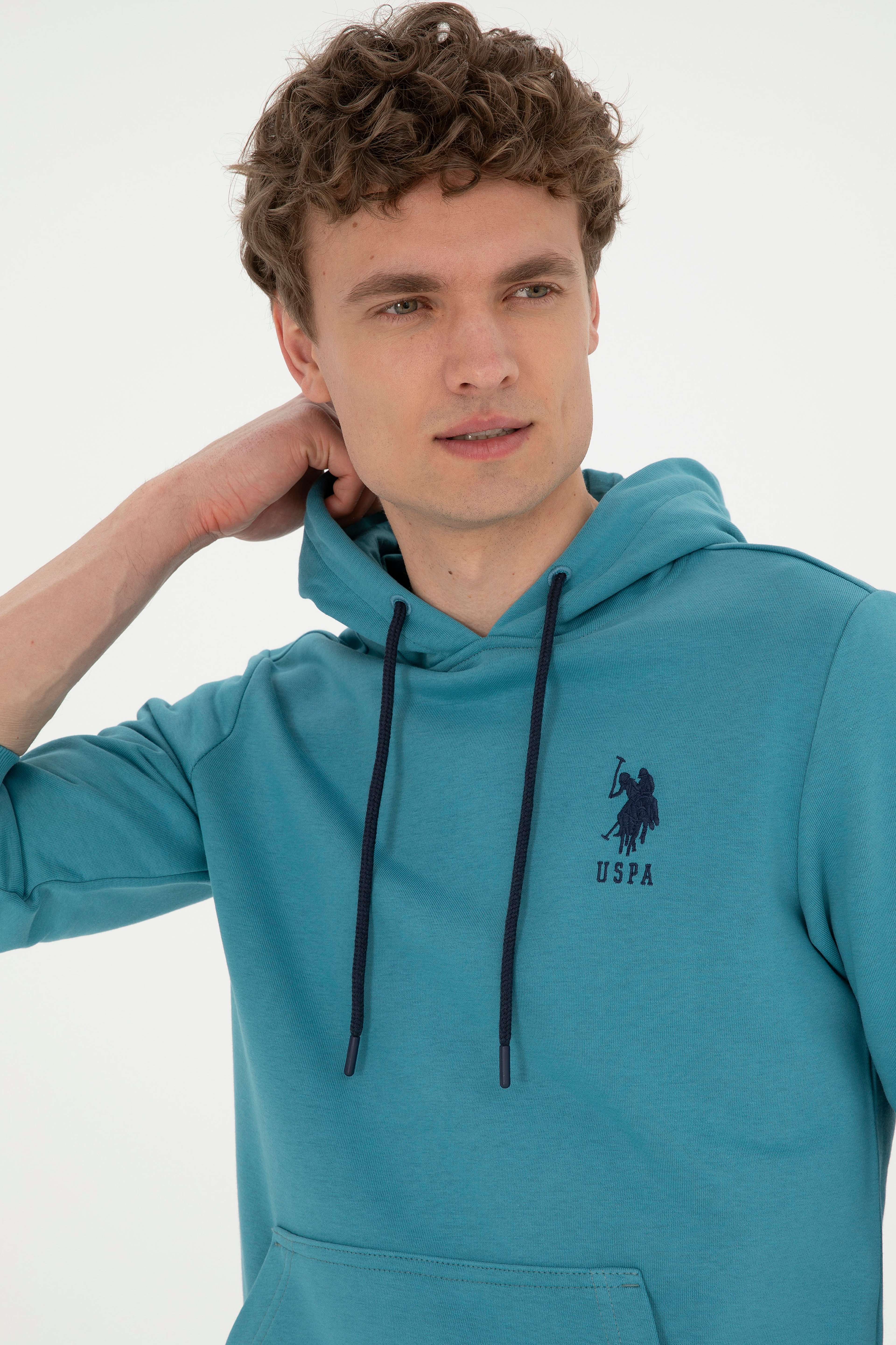 Erkek Petrol Basic Sweatshirt - Image 2