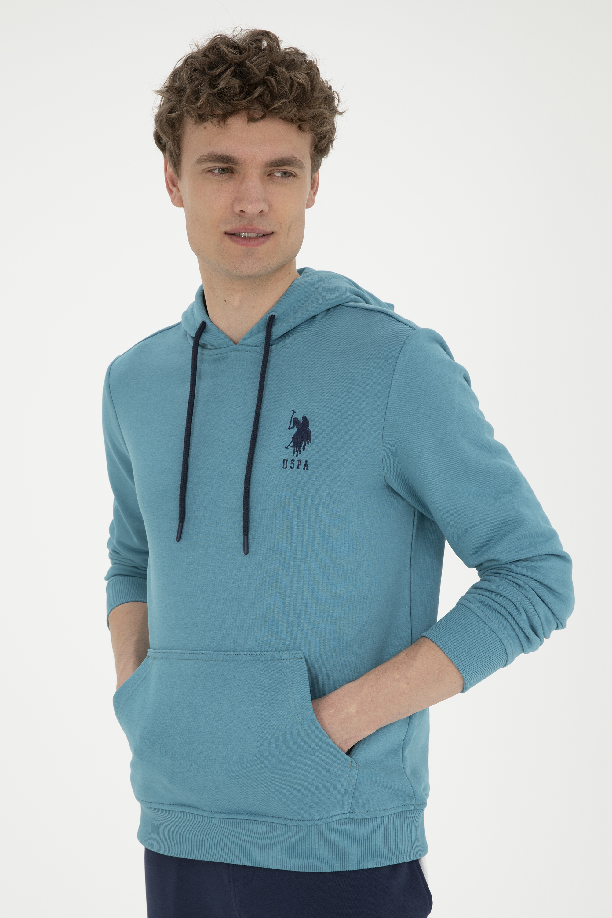 Erkek Petrol Basic Sweatshirt