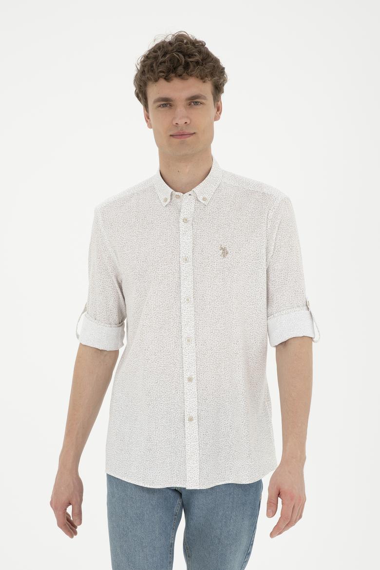 Erkek Haki Uzun Kollu Gömlek