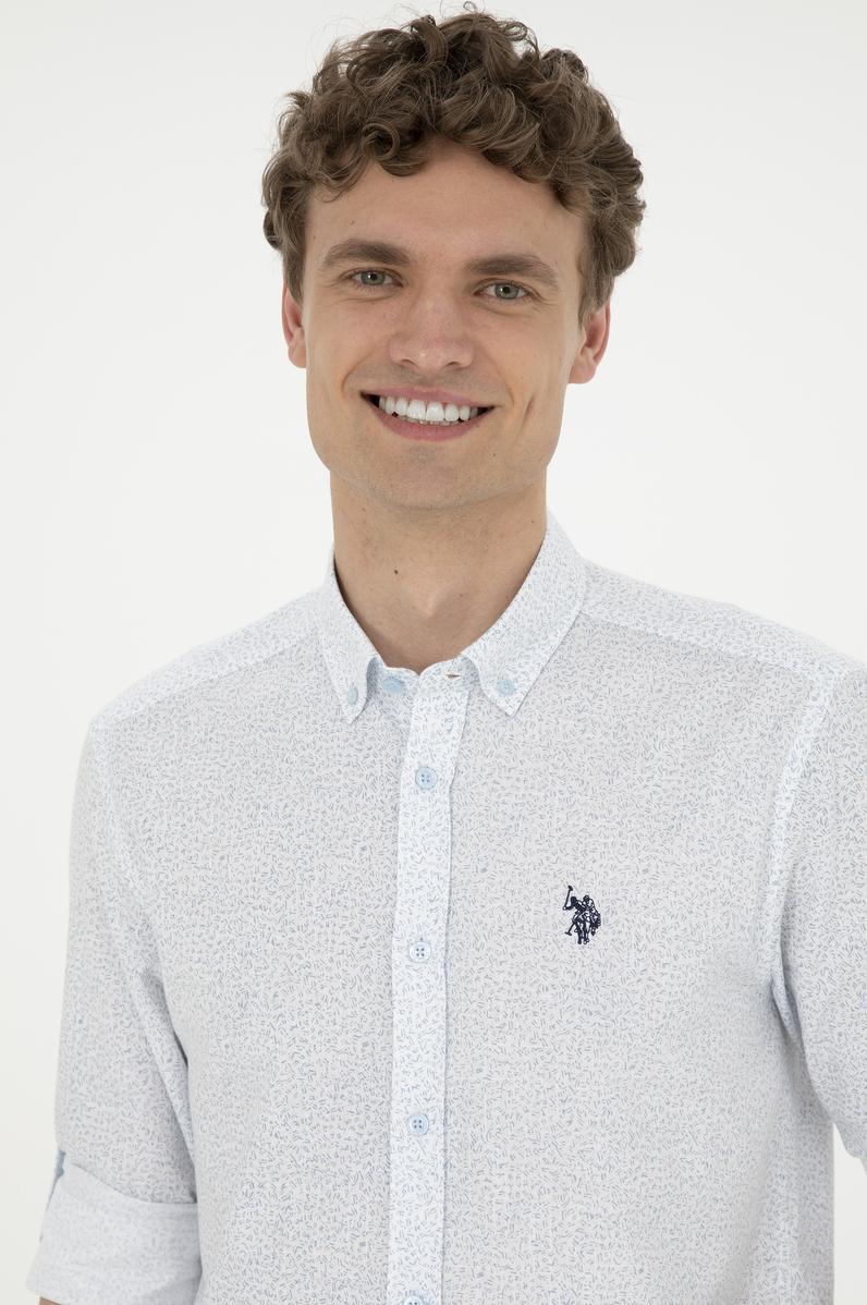 Erkek Mavi Uzun Kollu Gömlek