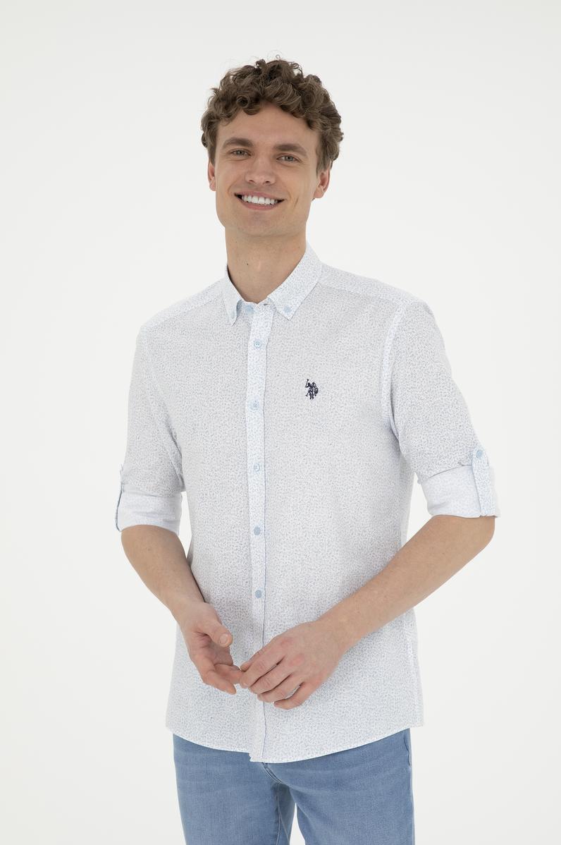 Erkek Mavi Uzun Kollu Gömlek