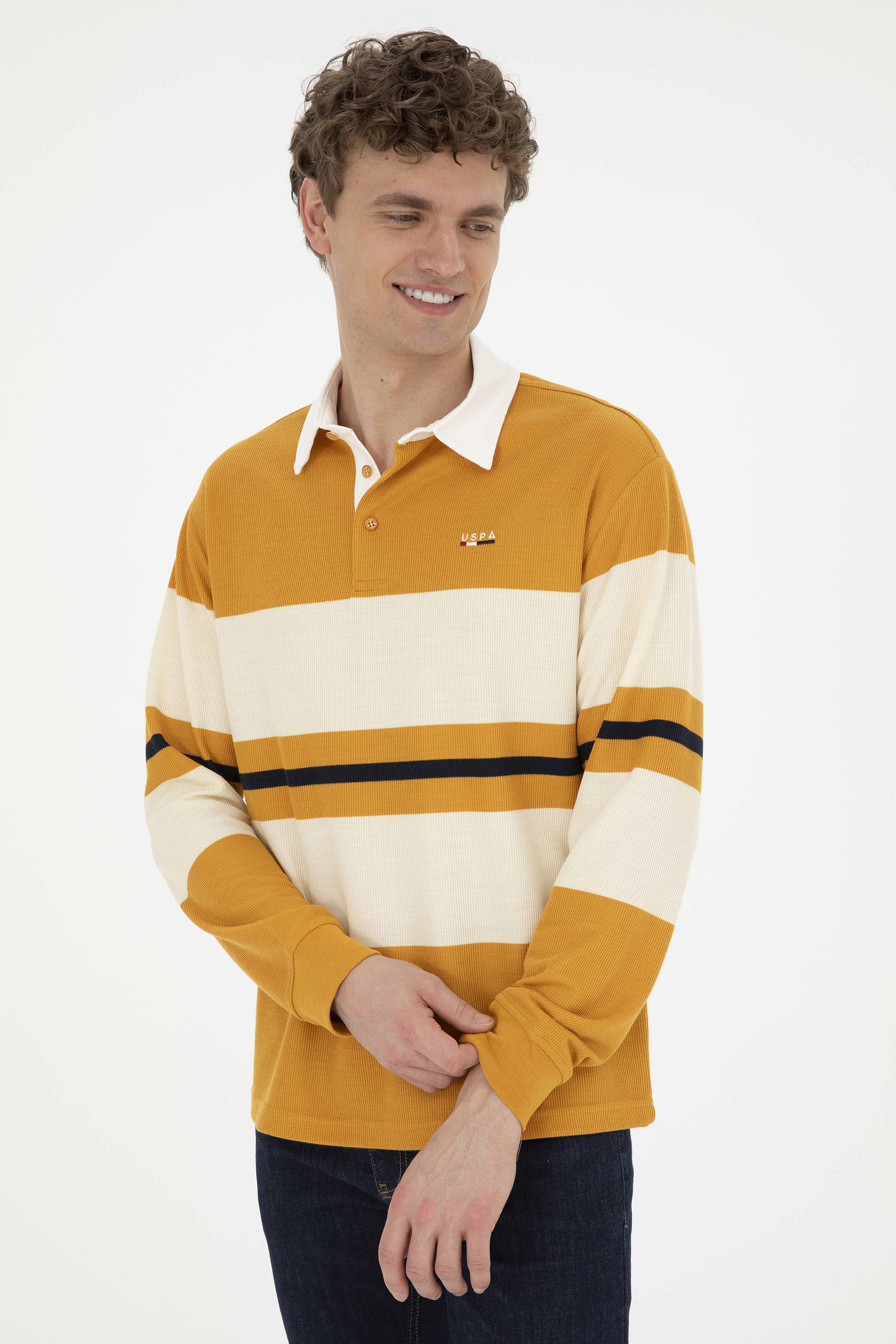 Erkek Hardal Sweatshirt - Image 3
