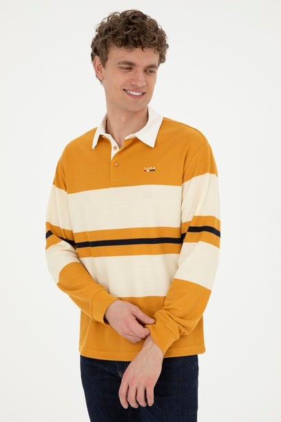 Erkek Hardal Sweatshirt