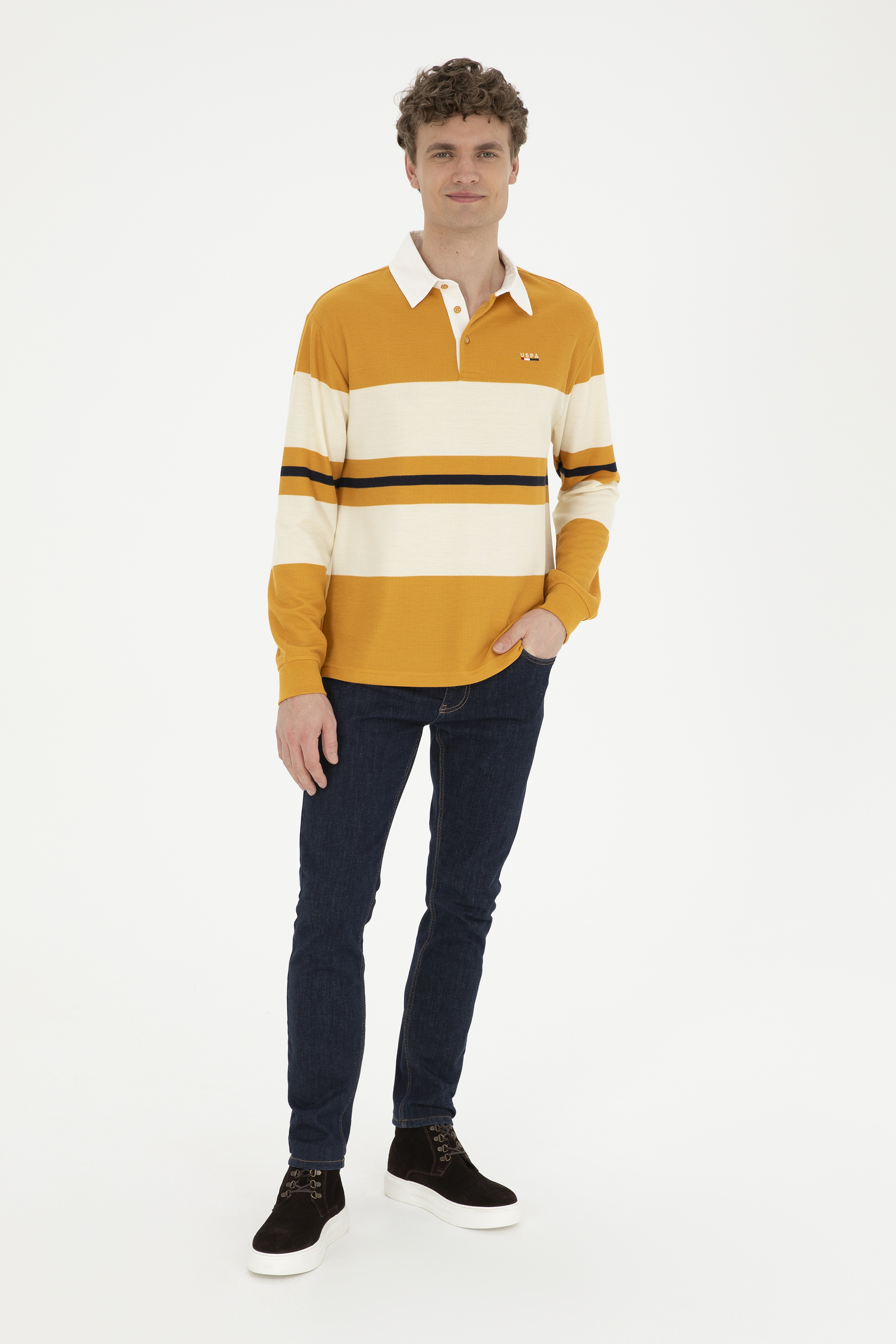 Erkek Hardal Sweatshirt