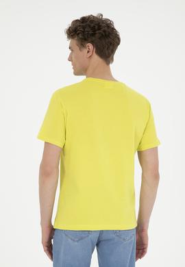 Erkek Regular Fit Bisiklet Yaka Fıstık Yeşili Basic Tişört - 50284640107