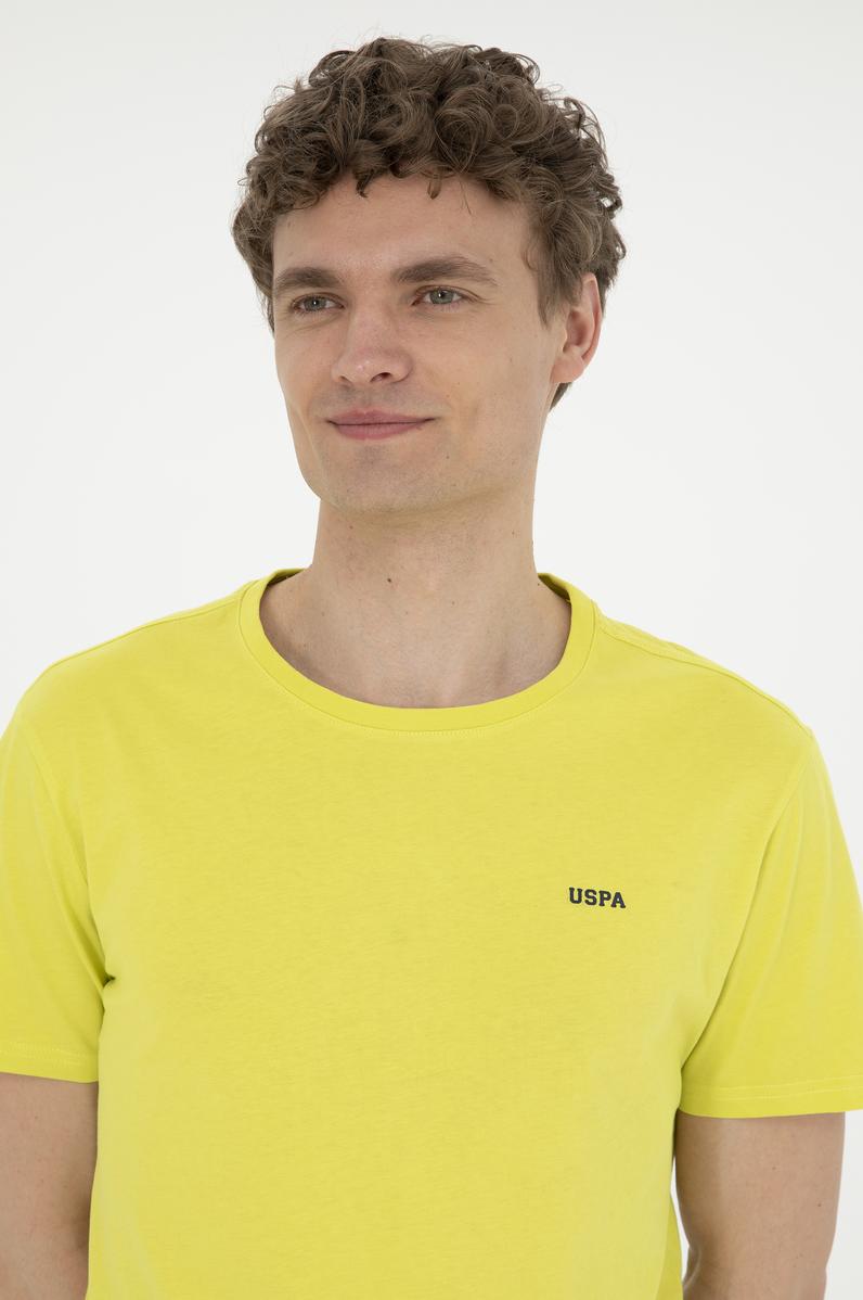 Erkek Regular Fit Bisiklet Yaka Fıstık Yeşili Basic Tişört