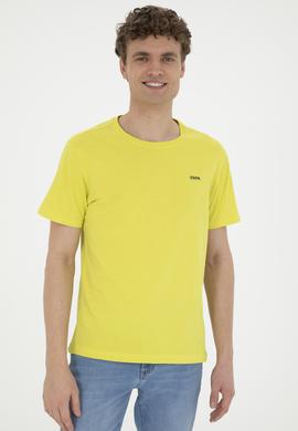 Erkek Regular Fit Bisiklet Yaka Fıstık Yeşili Basic Tişört - 50284640107