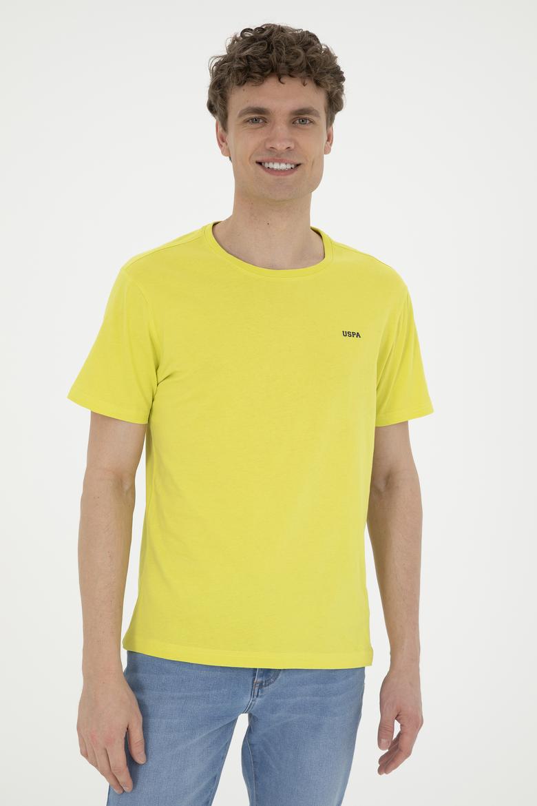 Erkek Regular Fit Bisiklet Yaka Fıstık Yeşili Basic Tişört - 50284640107