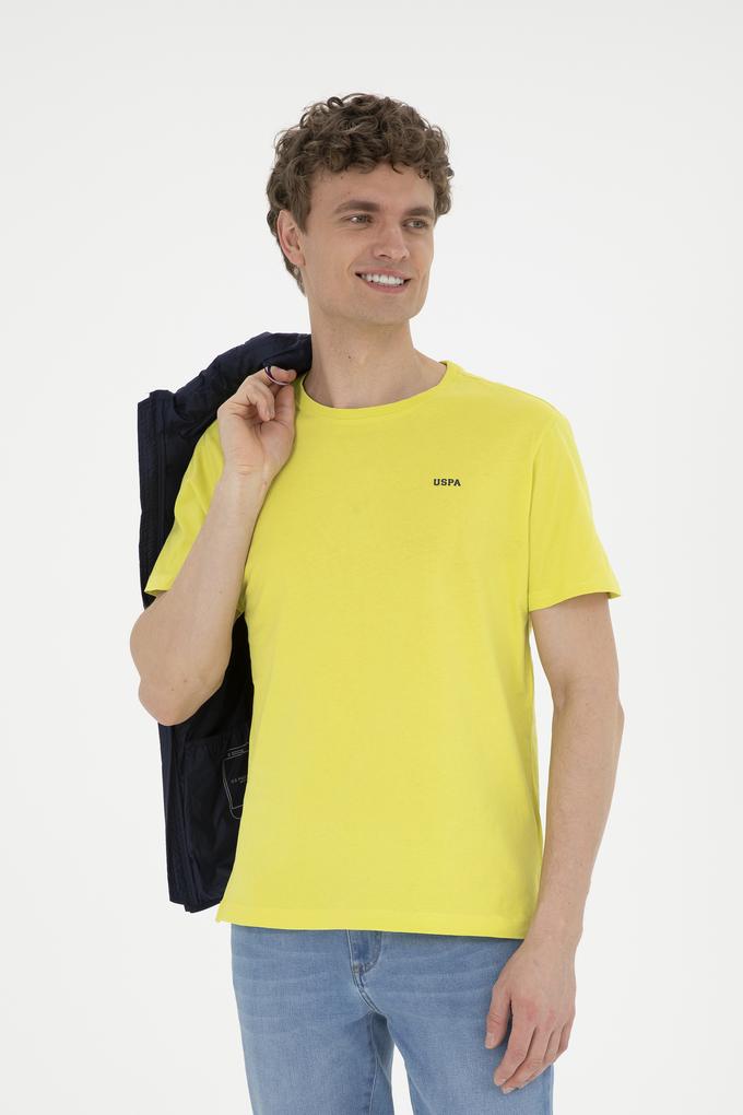 Erkek Regular Fit Bisiklet Yaka Fıstık Yeşili Basic Tişört