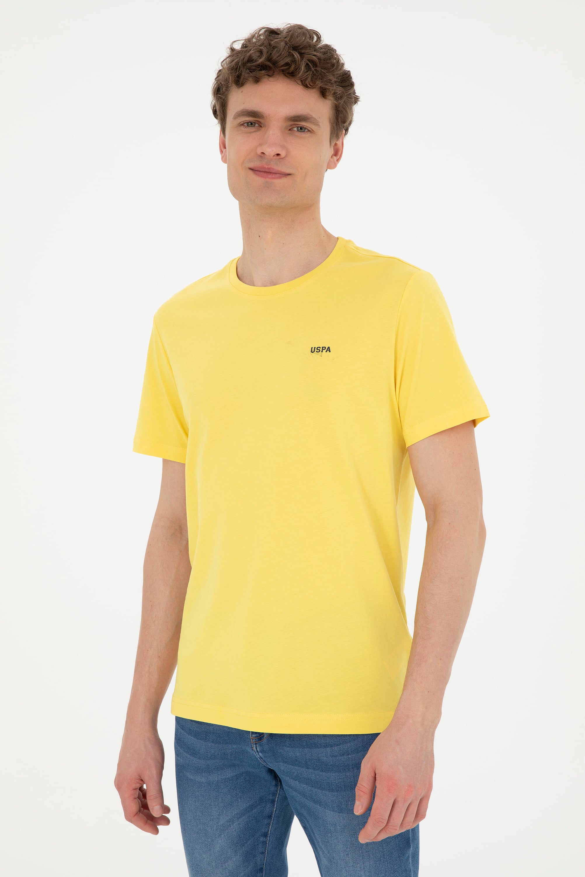 Erkek Sarı Basic Tişört